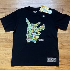 NWT Uniqlo UT Pokemon Pikachu Black Mosaic  japan men’s S Tee